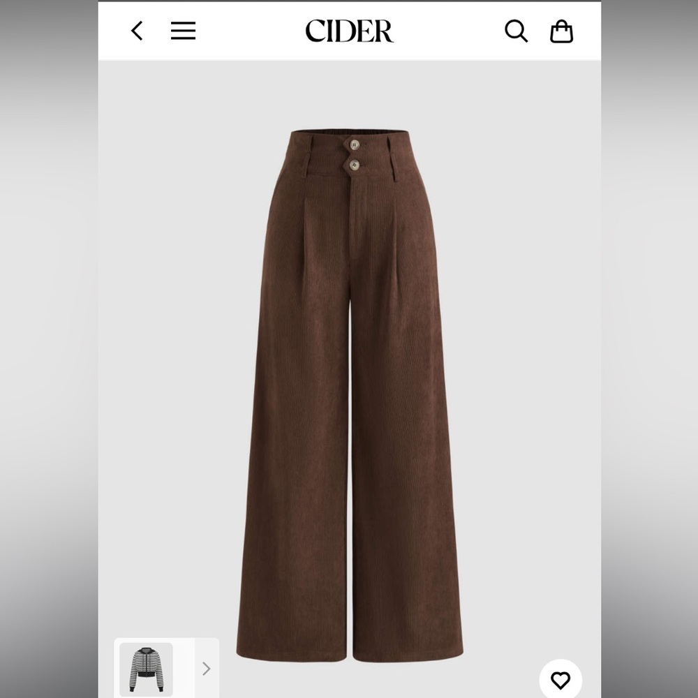NWT Cider high waisted brown corduroy trousers